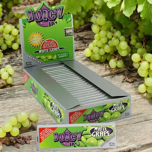Juicy Jay's Superfine 1 1/4" Size Rolling Paper White Grape Flavor