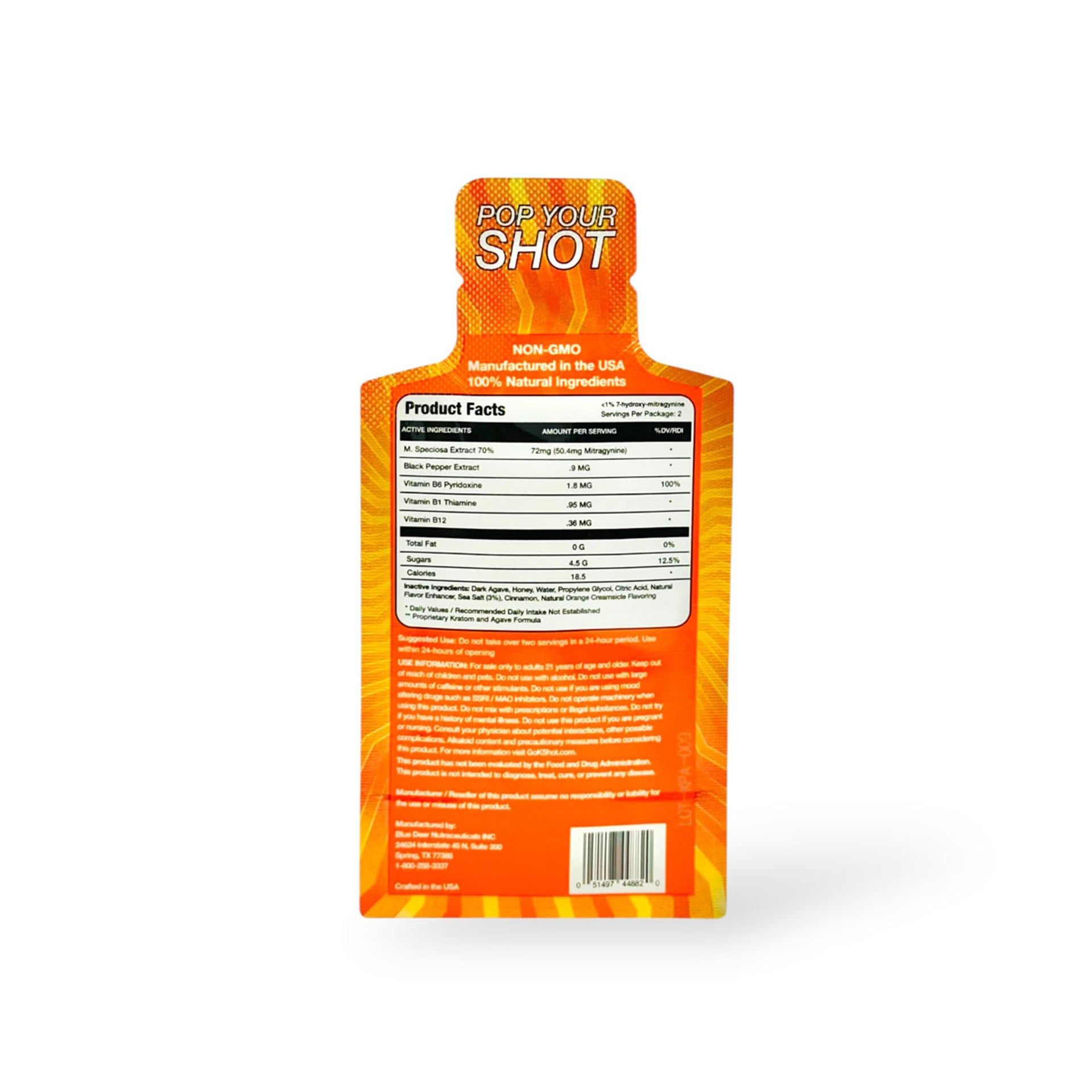 K Shot K Pop Extra Strength Kratom Extract With Agave 13g (12ct Display)