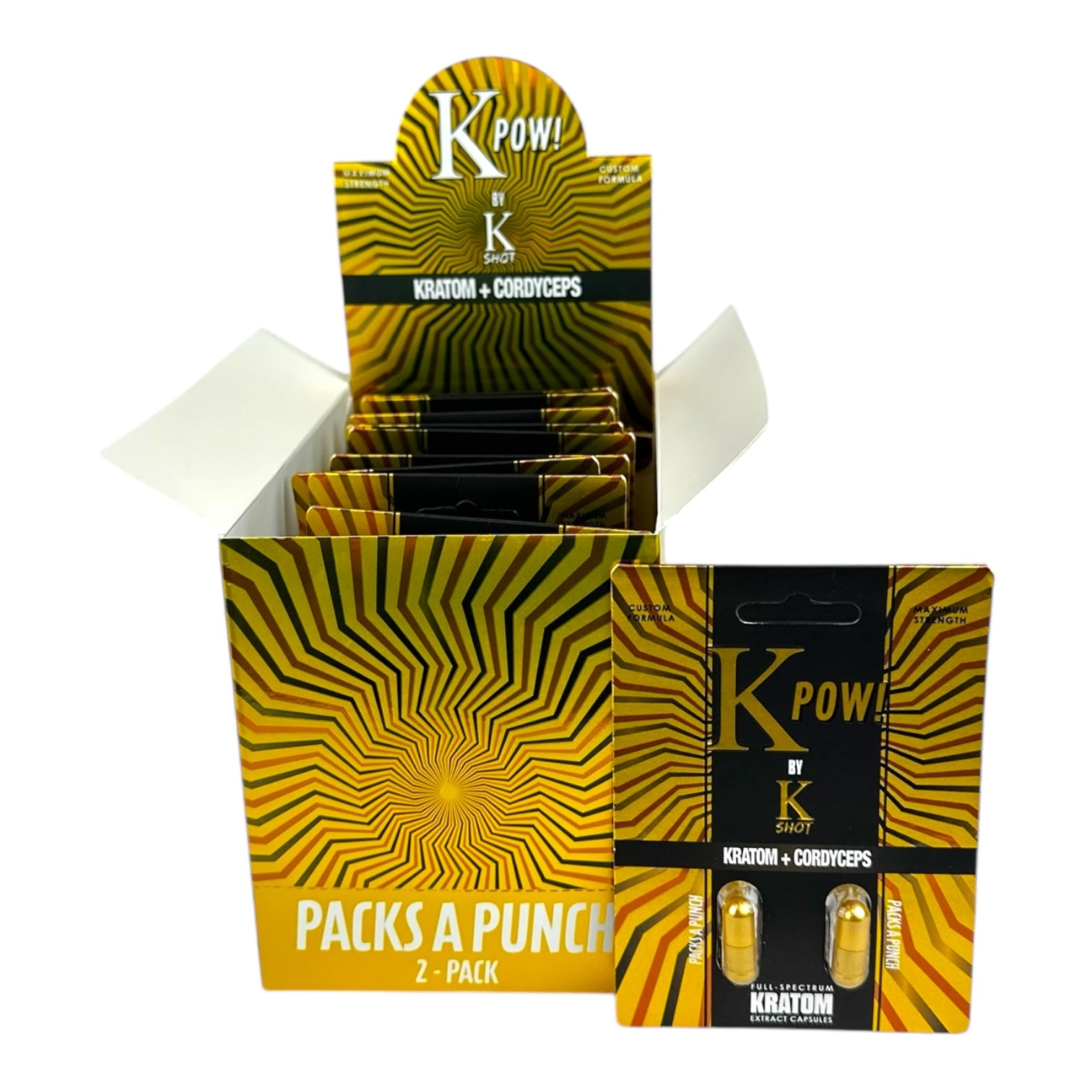 K Pow by K Shot Kratom + Cordyceps Capsules