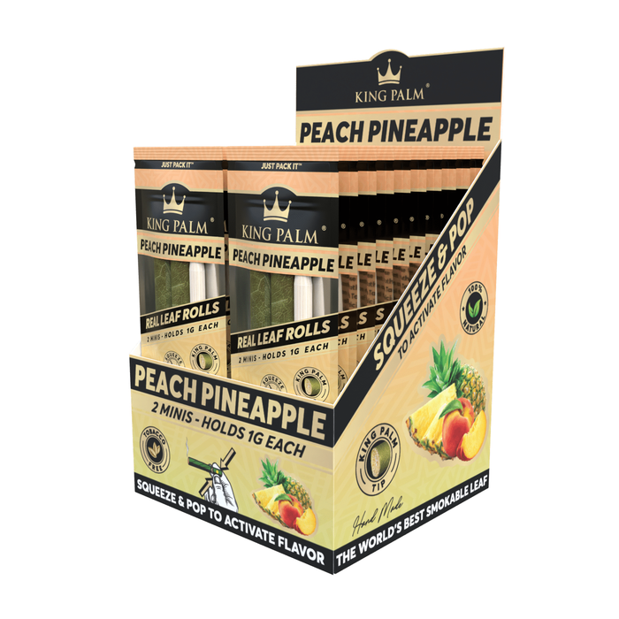 King Palm - Peach Pineapple -  2 Mini Rolls - 1g - 20pk Display