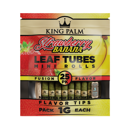 King Palm  - Strawberry Banana - 25 Minis - 1g - 8pk Display