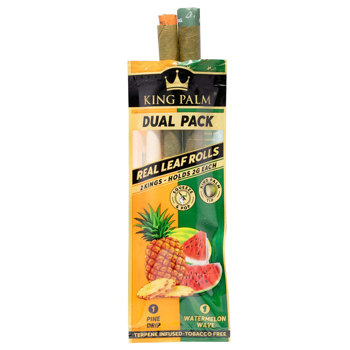 King Palm Dual Pack 2 King Size 2g Rolls - Watermelon Wave (20 Pack Display)
