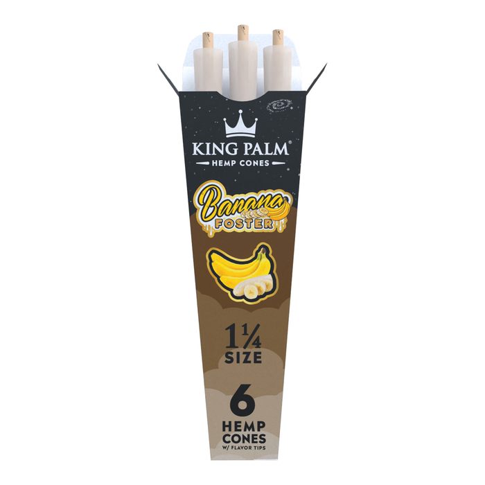 King Palm Hemp Cones 1 1/4 (6 cones per pack/30 per Display) - Banana Foster