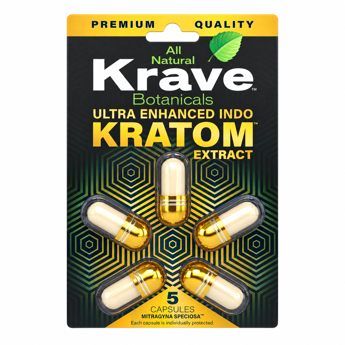 Krave  - Ultra Enhanced Indo Extract | 5 Capsules Blister Pack 100pcs/Case