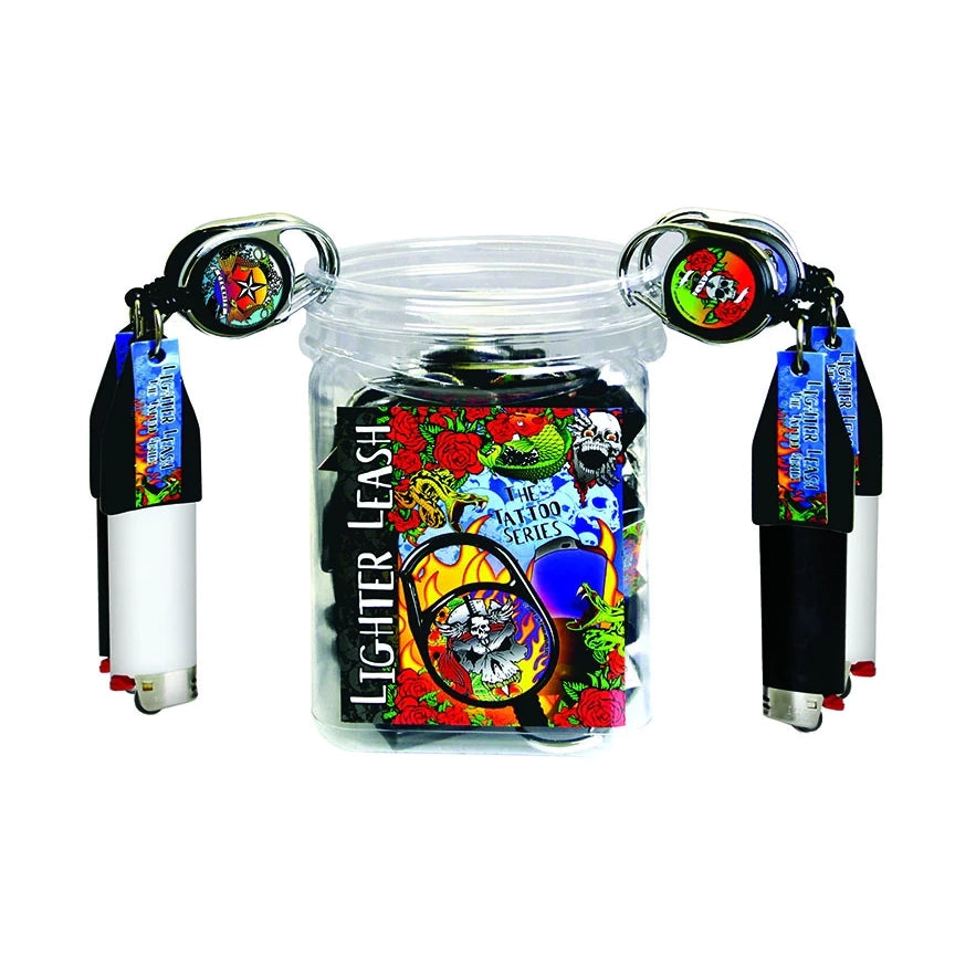 Lighter Leash Jar -  The Tattoo Series (30pc Display)