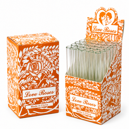 Love Roses Thick Glass Tube 36pc Display Box | 24D/Case