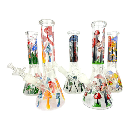 Mushroom-themed glass