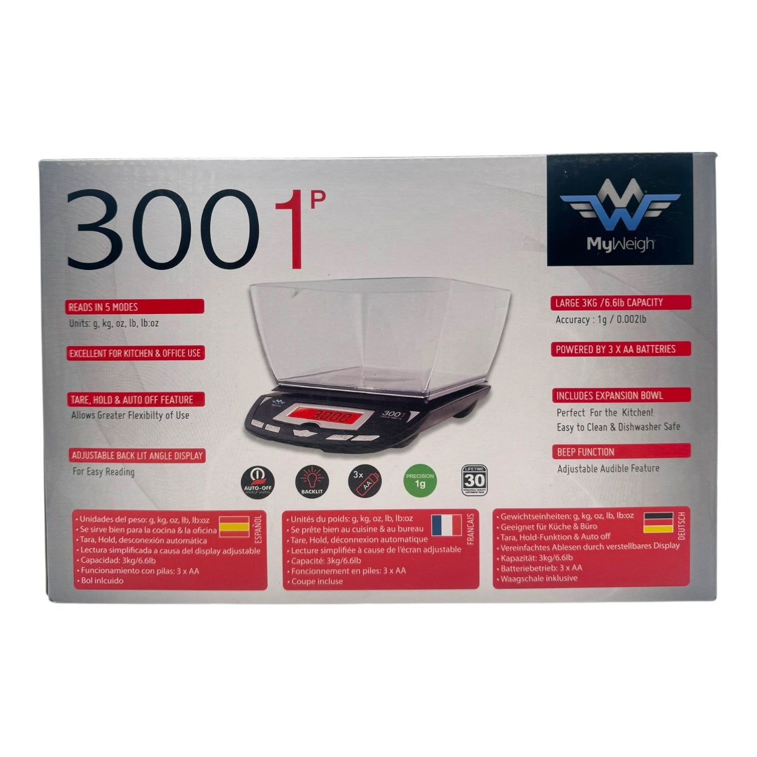 MyWeigh 3001P Digital Scale (3000g x 1g)