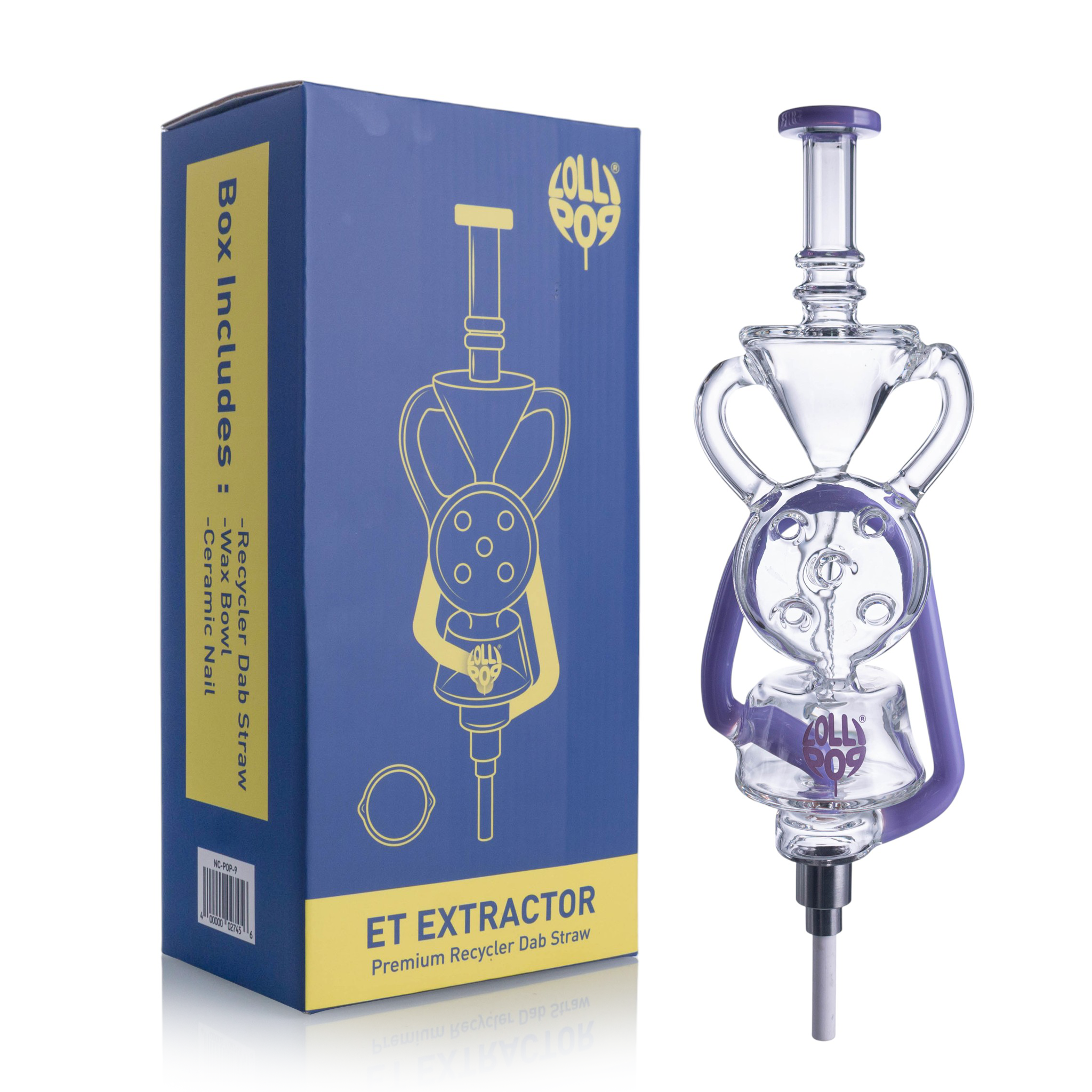 Lollipop ET Extractor Premium Recycler Nectar Collector Straw "NC-POP9"