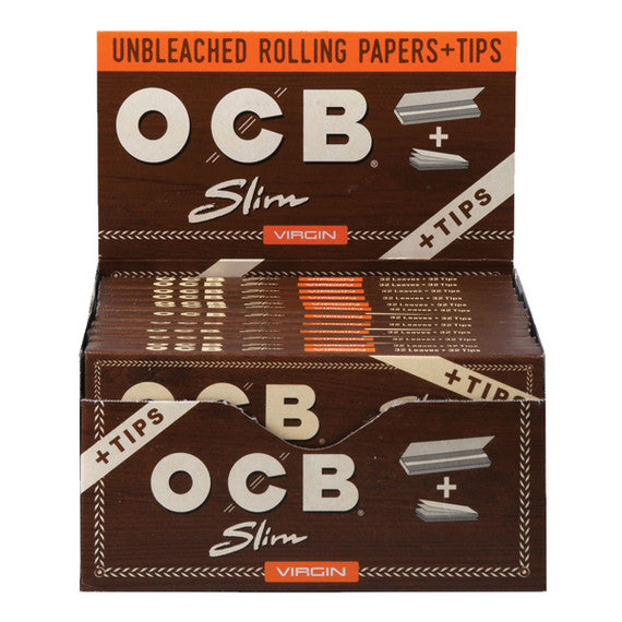OCB Paper Virgin Slim + TIPS  24/Display  20/Case
