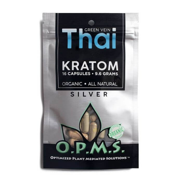 OPMS Kratom Silver (Capsules) 16 Count (9.6 Grams)