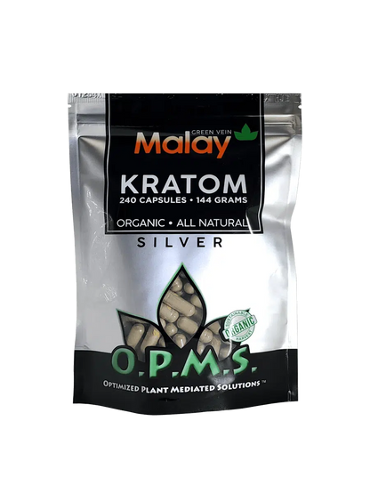 OPMS Kratom Silver Capsules 240 Count