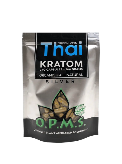 OPMS Kratom Silver Capsules 240 Count