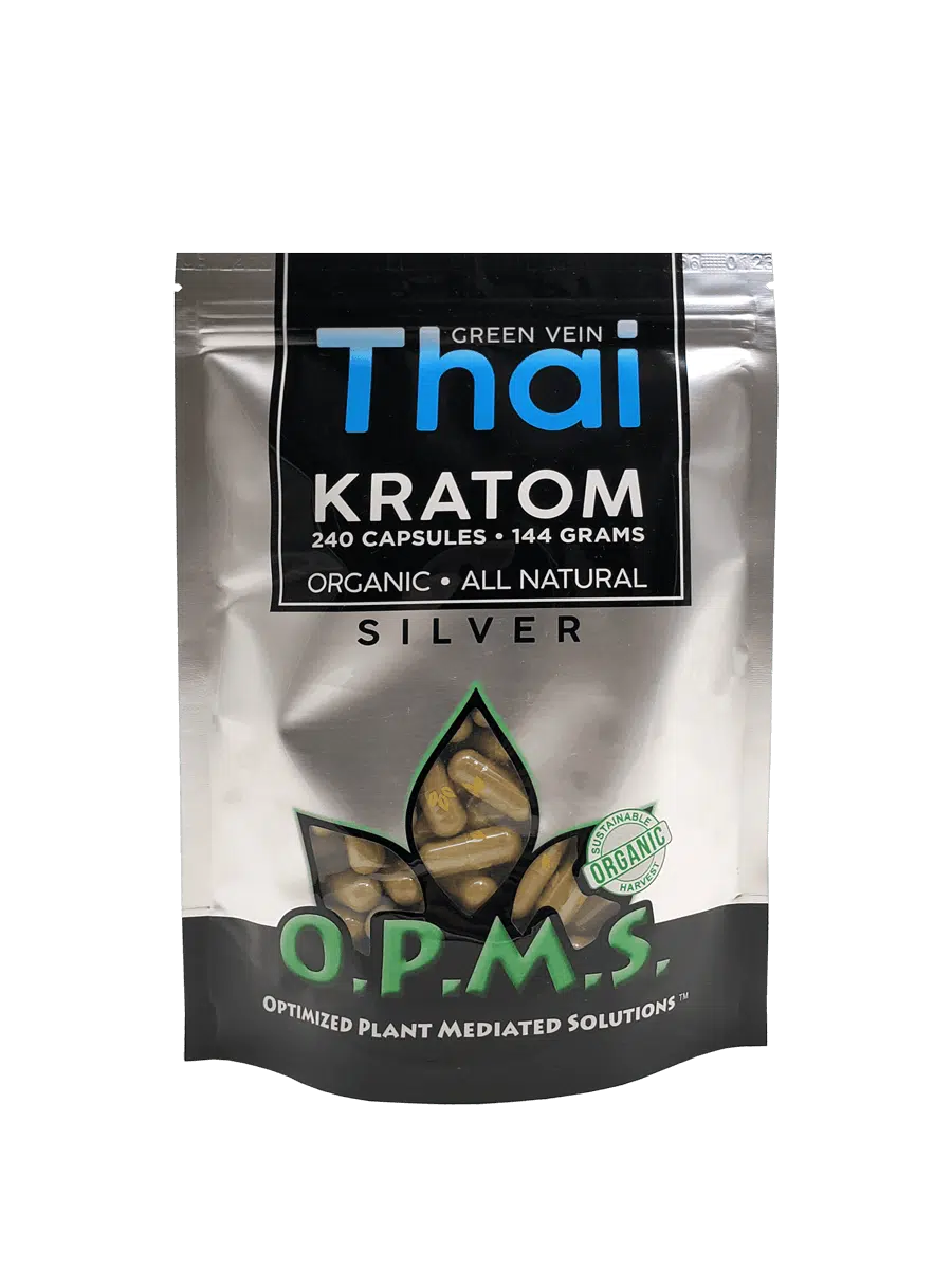 OPMS Kratom Silver Capsules 240 Count