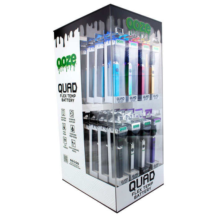 Ooze Quad Flex 510 Thread 500 Mah Square Vape Pen Battery - Assorted Colors (48pc / Display)