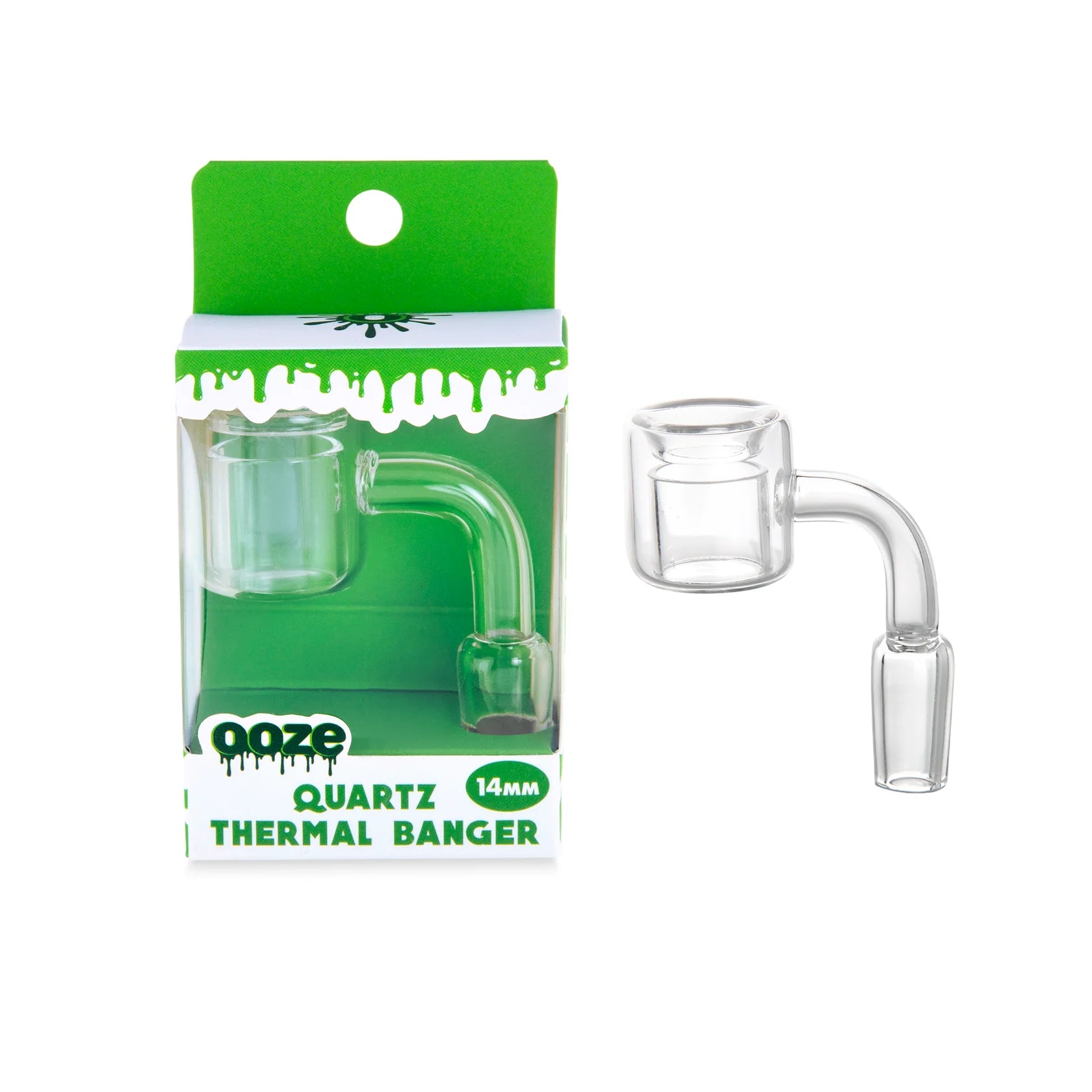 Ooze Quartz 90 Degree Thermal 14mm Male Glass Banger (48pc Display)