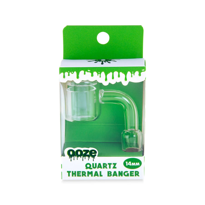 Ooze Quartz 90 Degree Thermal 14mm Male Glass Banger (48pc Display)