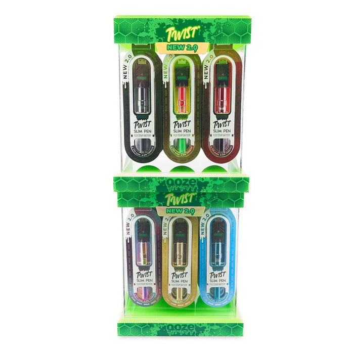Ooze Slim Twist Pen 2.0 Flex Temp Battery - Assorted Colors (48pc Display Box)