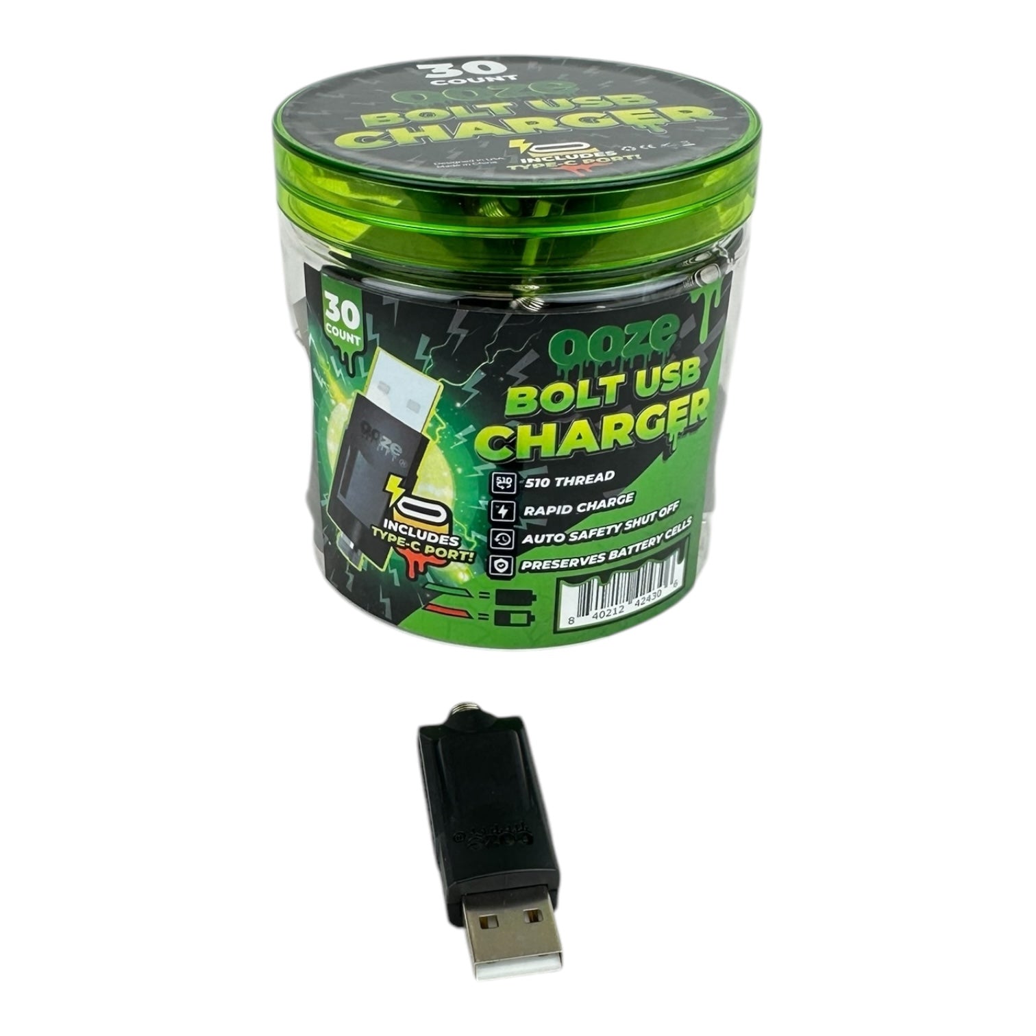 Ooze Bolt USB Charger with Type