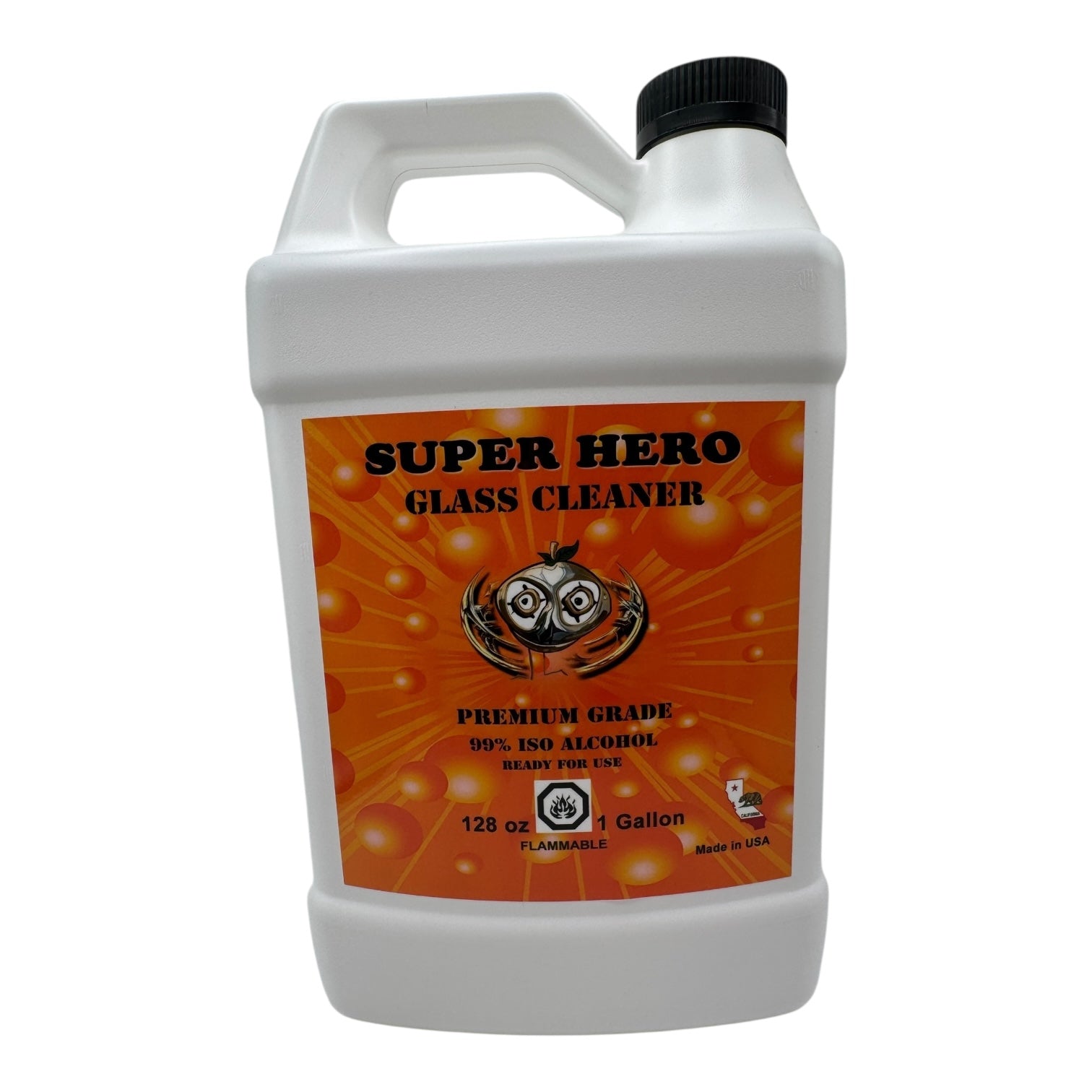 Orange Chronic Super Hero Glass Cleaner 99.9% ISO Alcohol 128oz Bottle