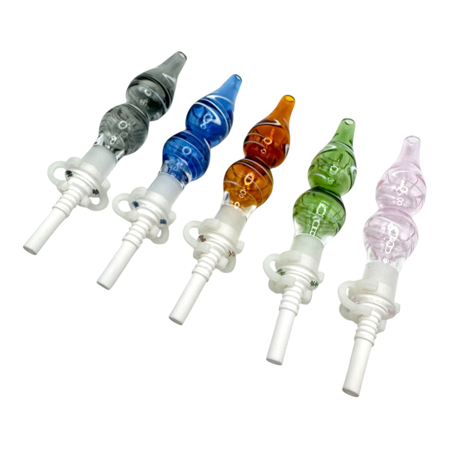  3.5" Color Bubble WigWag Glass Nectar Collector 