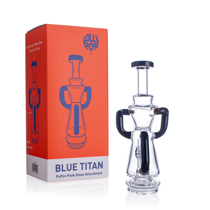 Lollipop Blue Titan Series I Puffco Peak Recycler Glass Attachement I Asst Colors