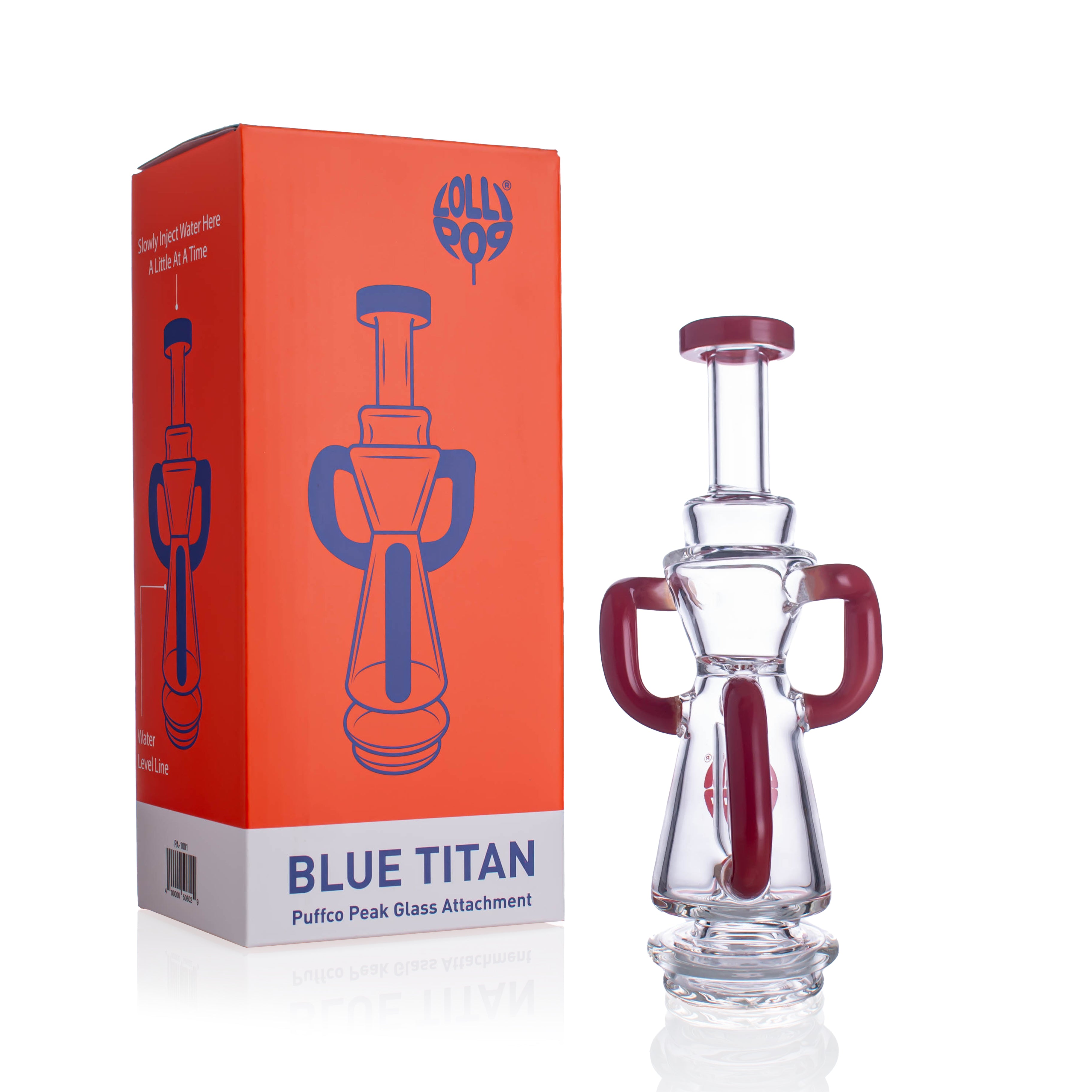 Lollipop Blue Titan Series I Puffco Peak Recycler Glass Attachement I Asst Colors