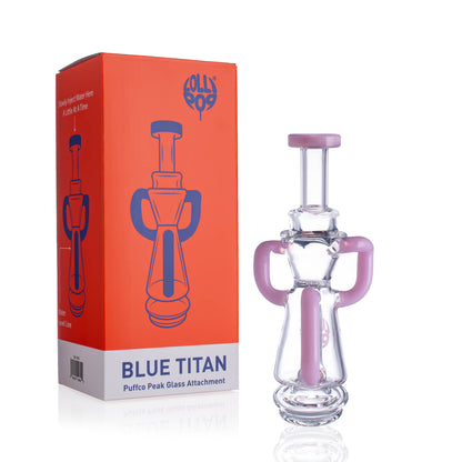 Lollipop Blue Titan Series I Puffco Peak Recycler Glass Attachement I Asst Colors