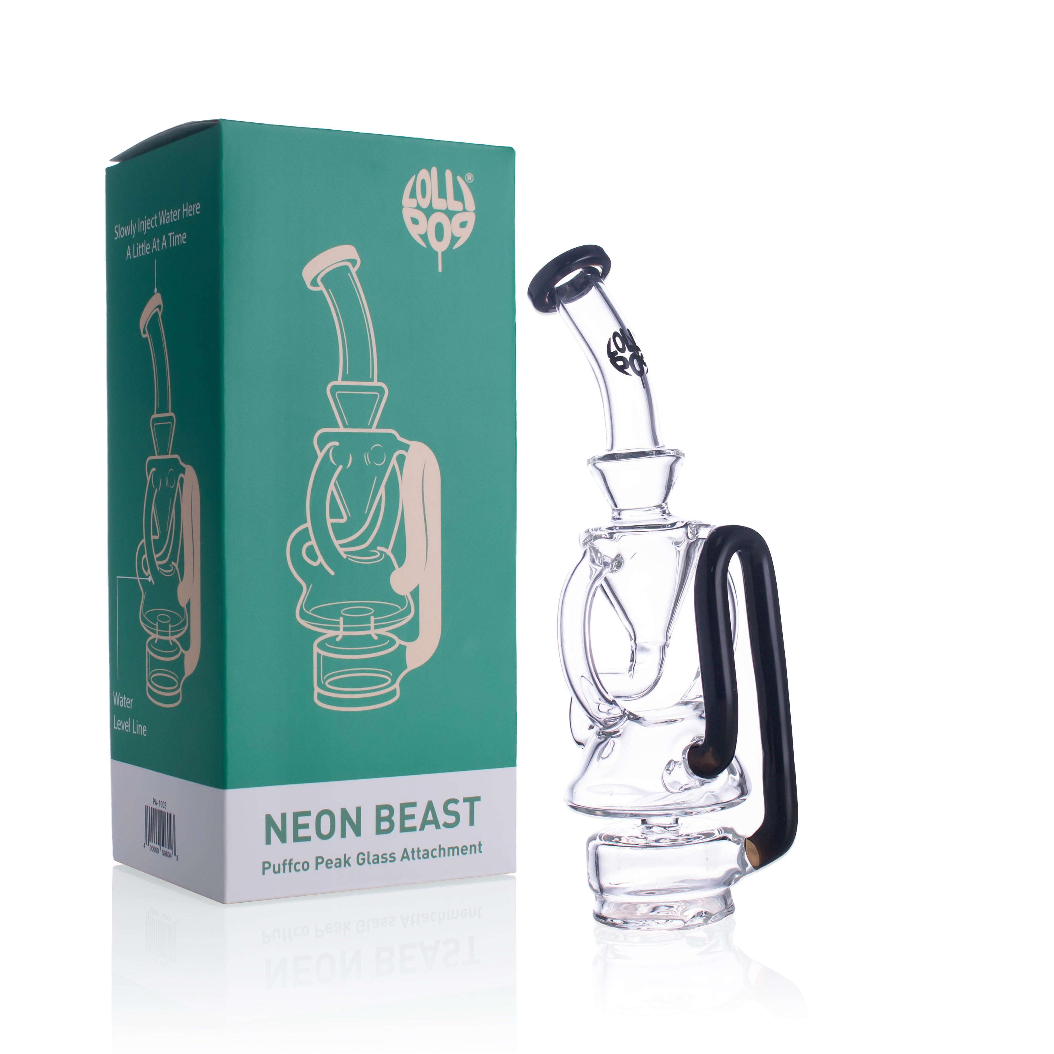 Lollipop Neon Blast Series I Puffco Peak  Recycler Glass Attachement I Asst Colors