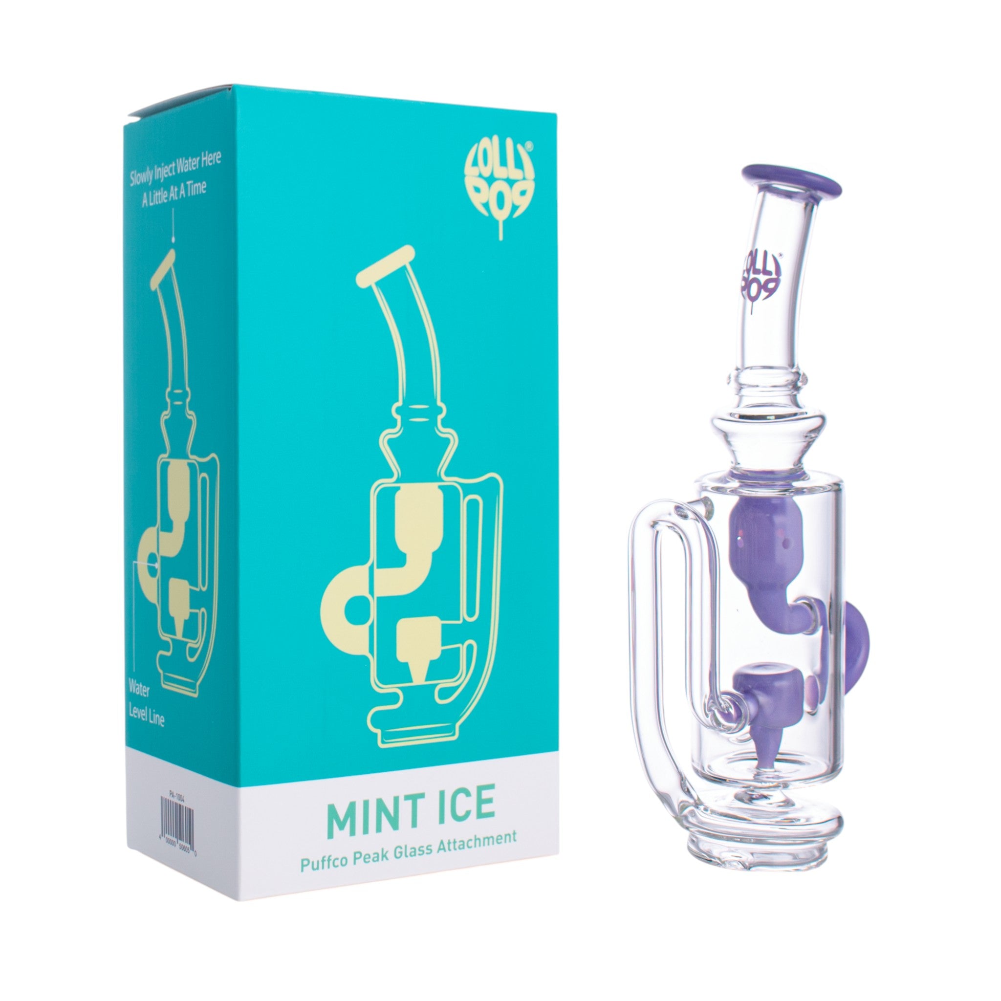 Lollipop Mint Ice Series I Puffco Peak Recycler Glass Attachement I Asst Colors