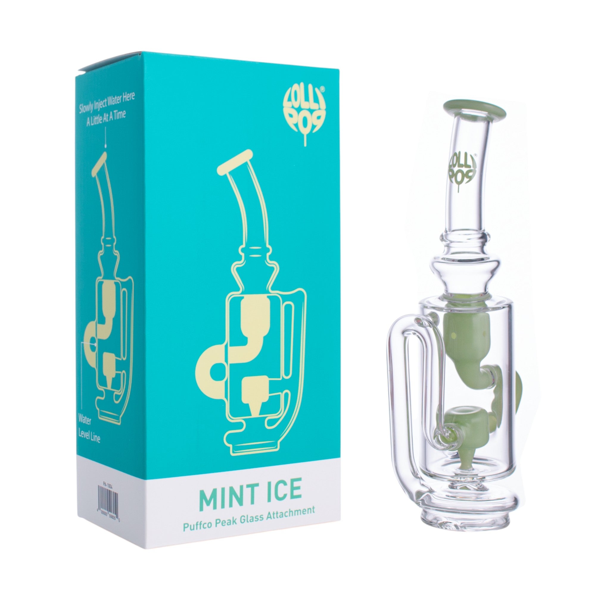 Lollipop Mint Ice Series I Puffco Peak Recycler Glass Attachement I Asst Colors