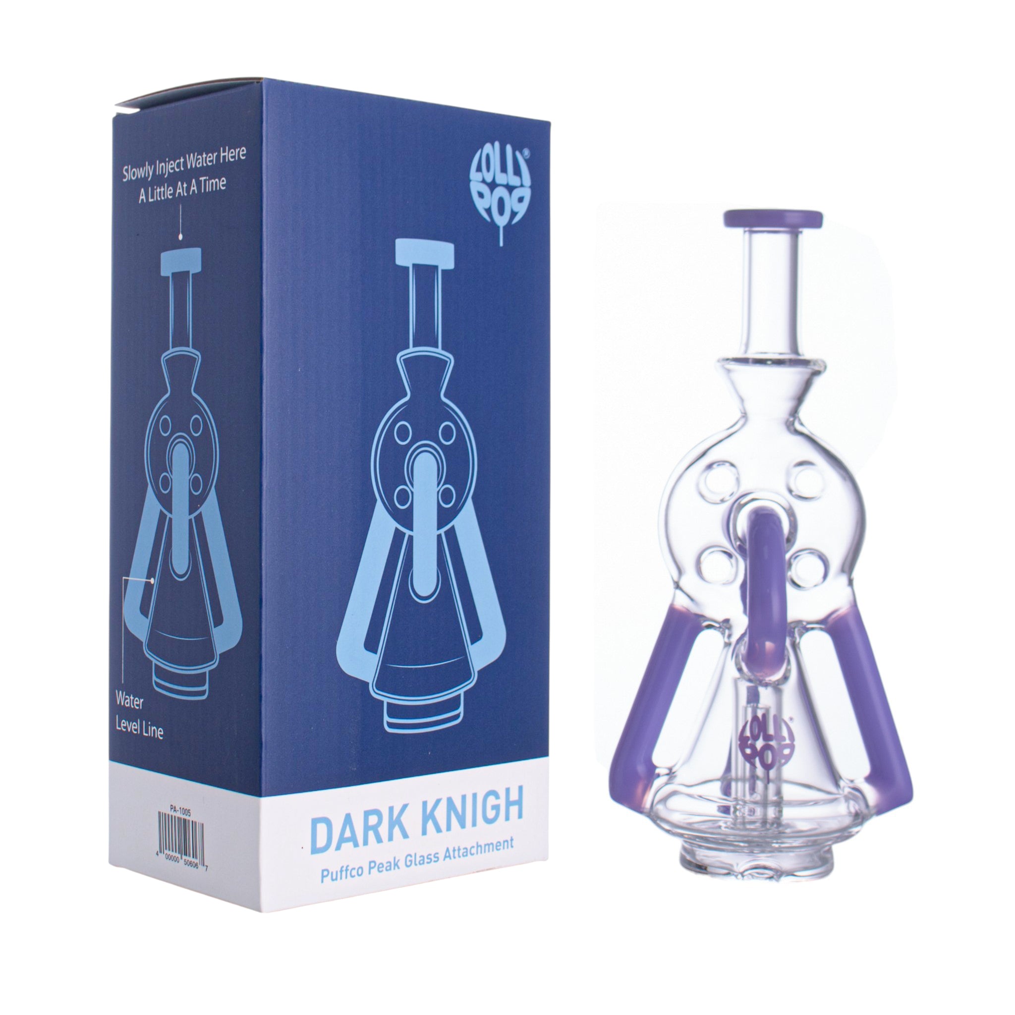 Lollipop Dark Knigh Series I Puffco Peak  Recycler Glass Attachement I Asst Colors