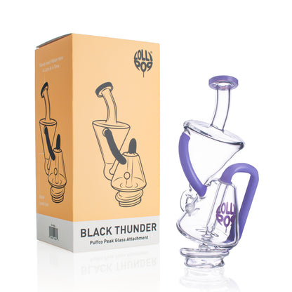 Lollipop Black Thunder Series I Puffco Peak Recycler Glass Attachement I Asst Colors