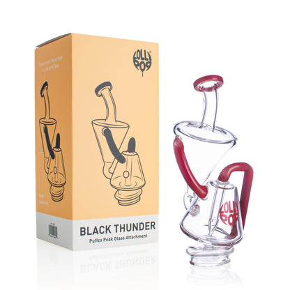Lollipop Black Thunder Series I Puffco Peak Recycler Glass Attachement I Asst Colors