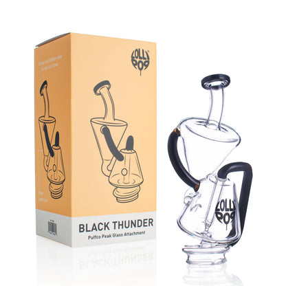 Lollipop Black Thunder Series I Puffco Peak Recycler Glass Attachement I Asst Colors