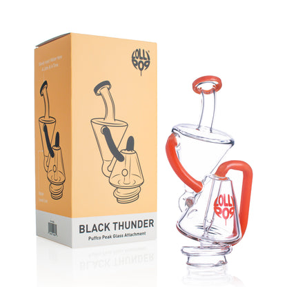 Lollipop Black Thunder Series I Puffco Peak Recycler Glass Attachement I Asst Colors