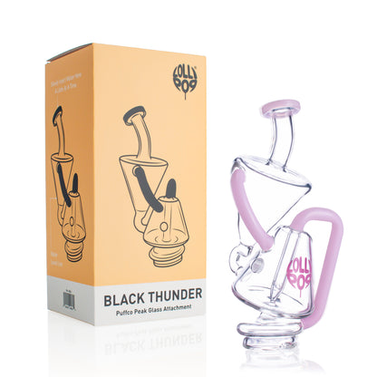 Lollipop Black Thunder Series I Puffco Peak Recycler Glass Attachement I Asst Colors