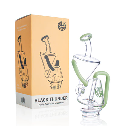 Lollipop Black Thunder Series I Puffco Peak Recycler Glass Attachement I Asst Colors