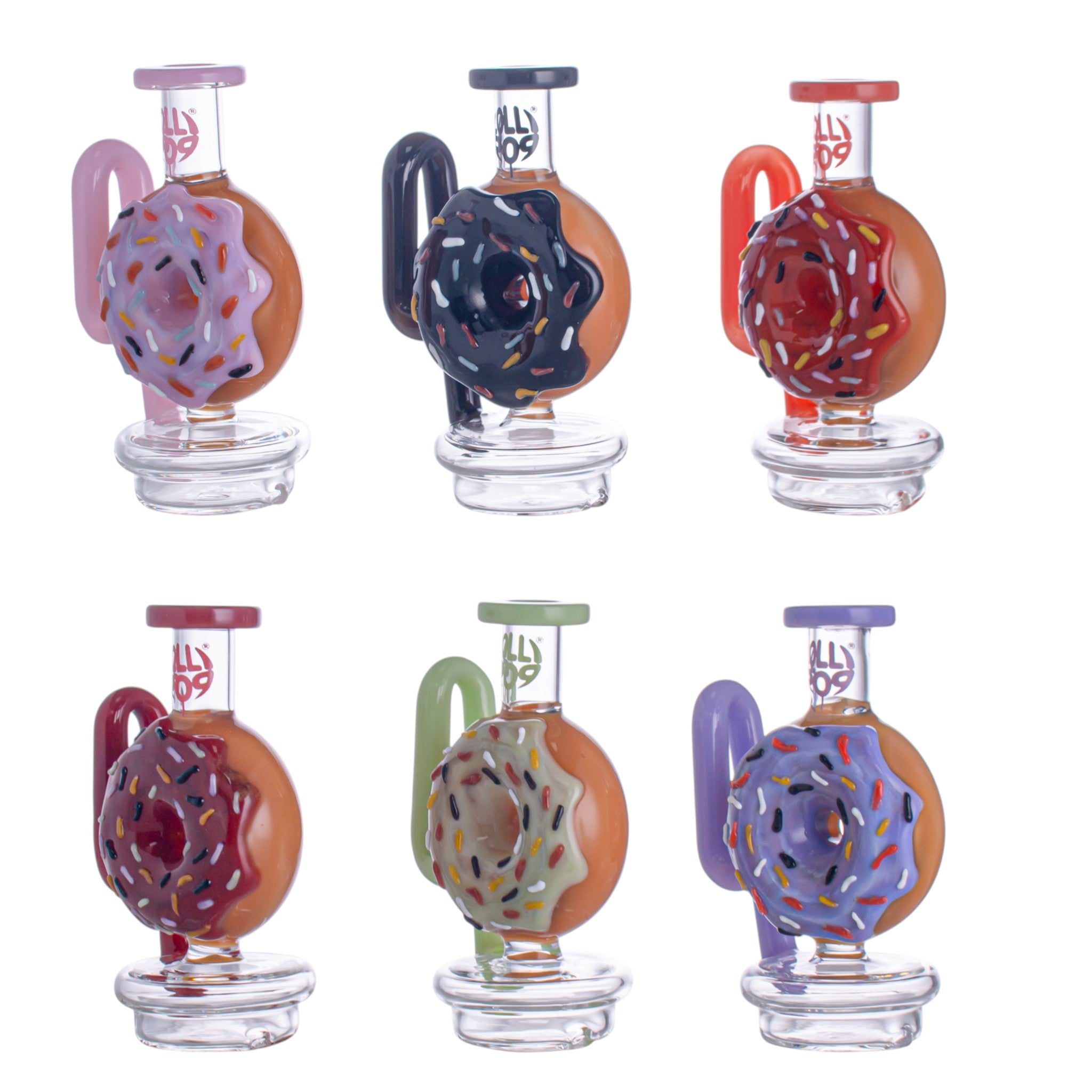 Lollipop Red Dragon Series I Puffco Peak Recycler Glass Attachement I Asst Colors