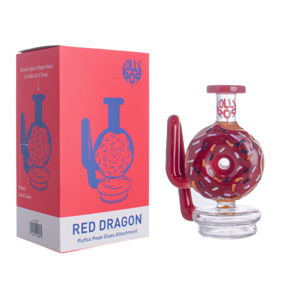 Lollipop Red Dragon Series I Puffco Peak Recycler Glass Attachement I Asst Colors