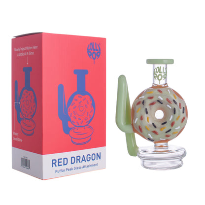 Lollipop Red Dragon Series I Puffco Peak Recycler Glass Attachement I Asst Colors