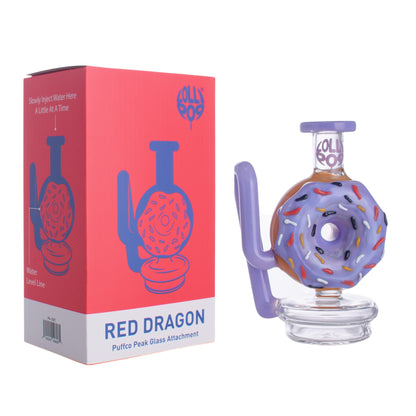 Lollipop Red Dragon Series I Puffco Peak Recycler Glass Attachement I Asst Colors