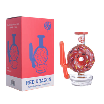 Lollipop Red Dragon Series I Puffco Peak Recycler Glass Attachement I Asst Colors