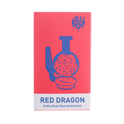 Lollipop Red Dragon Series I Puffco Peak Recycler Glass Attachement I Asst Colors