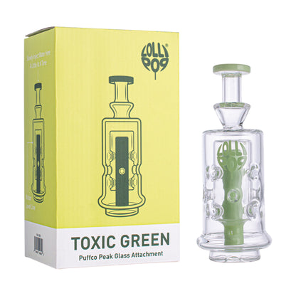 Lollipop Toxic Green Series I Puffco Peak Recycler Glass Attachement I Asst Colors