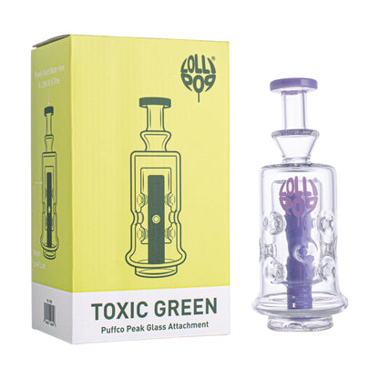 Lollipop Toxic Green Series I Puffco Peak Recycler Glass Attachement I Asst Colors