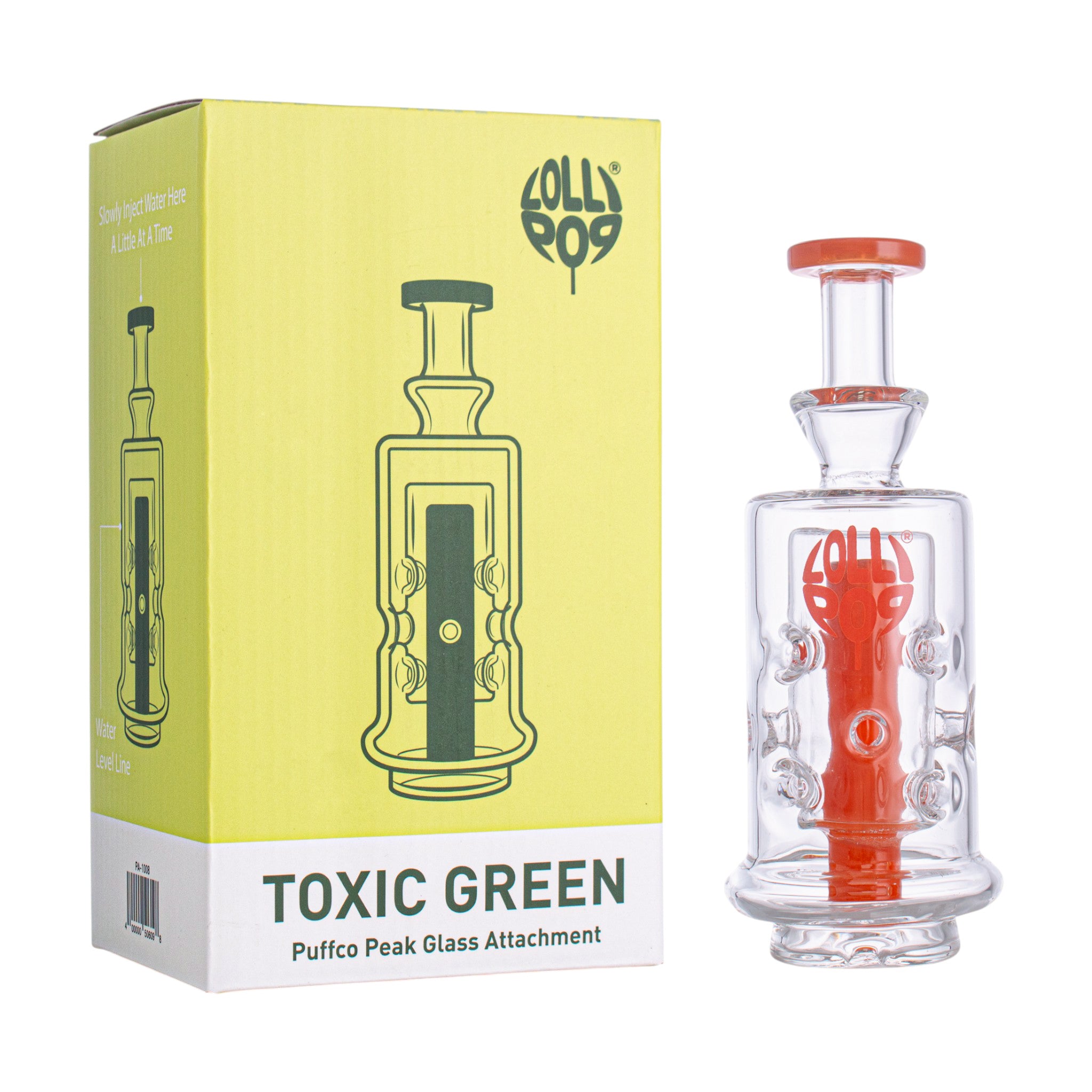 Lollipop Toxic Green Series I Puffco Peak Recycler Glass Attachement I Asst Colors