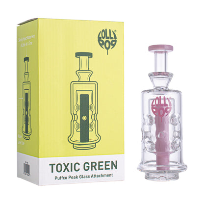 Lollipop Toxic Green Series I Puffco Peak Recycler Glass Attachement I Asst Colors