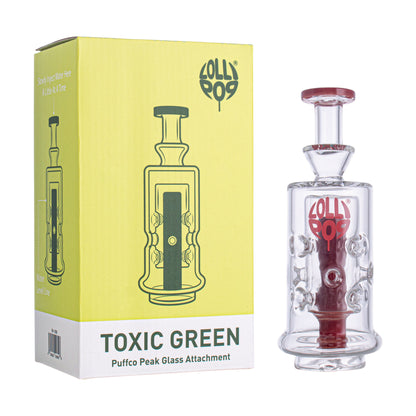Lollipop Toxic Green Series I Puffco Peak Recycler Glass Attachement I Asst Colors