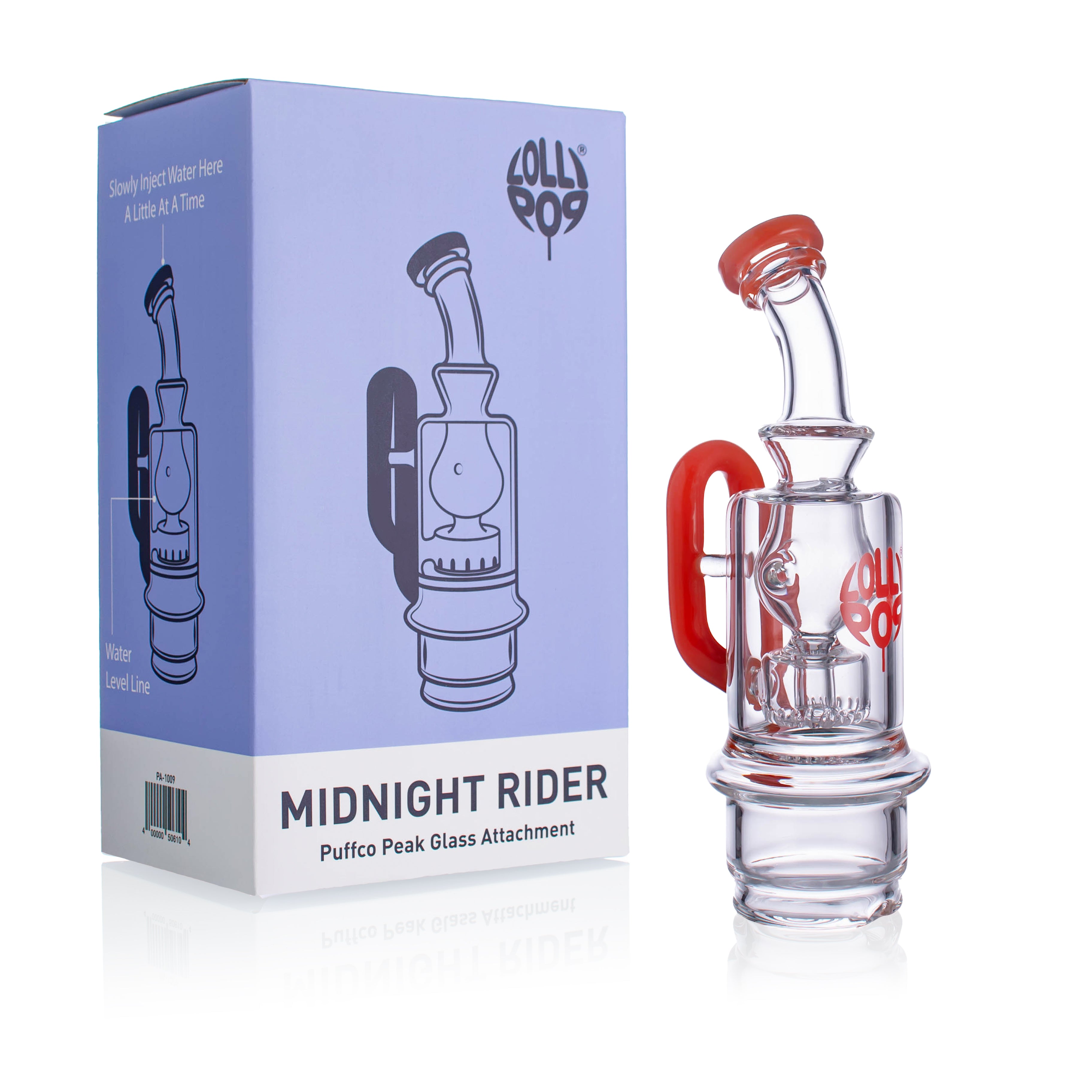 Lollipop Midnight Rider Series I Puffco Peak Recycler Glass Attachement I Asst Colors